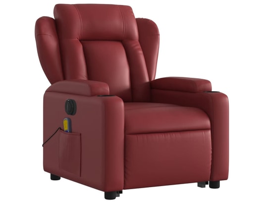 Fauteuil Inclinable électrique Avec Fonction Levage - Tissu Bordeaux - Capacité 110 Kg - Dimensions Réglables Pour Salon