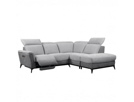 Canapé d'angle droit 5 places polaris une place électrique têtière