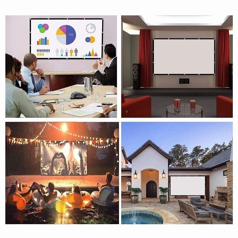 Écran De Projection Pliable 4:3 - Pour Cinéma Maison Ou Extérieur, Tissu Polyester (72 Pouces)