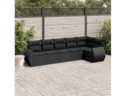 Vidaxl Salon De Jardin 11 Pcs Avec Coussins Noir Résine Tressée