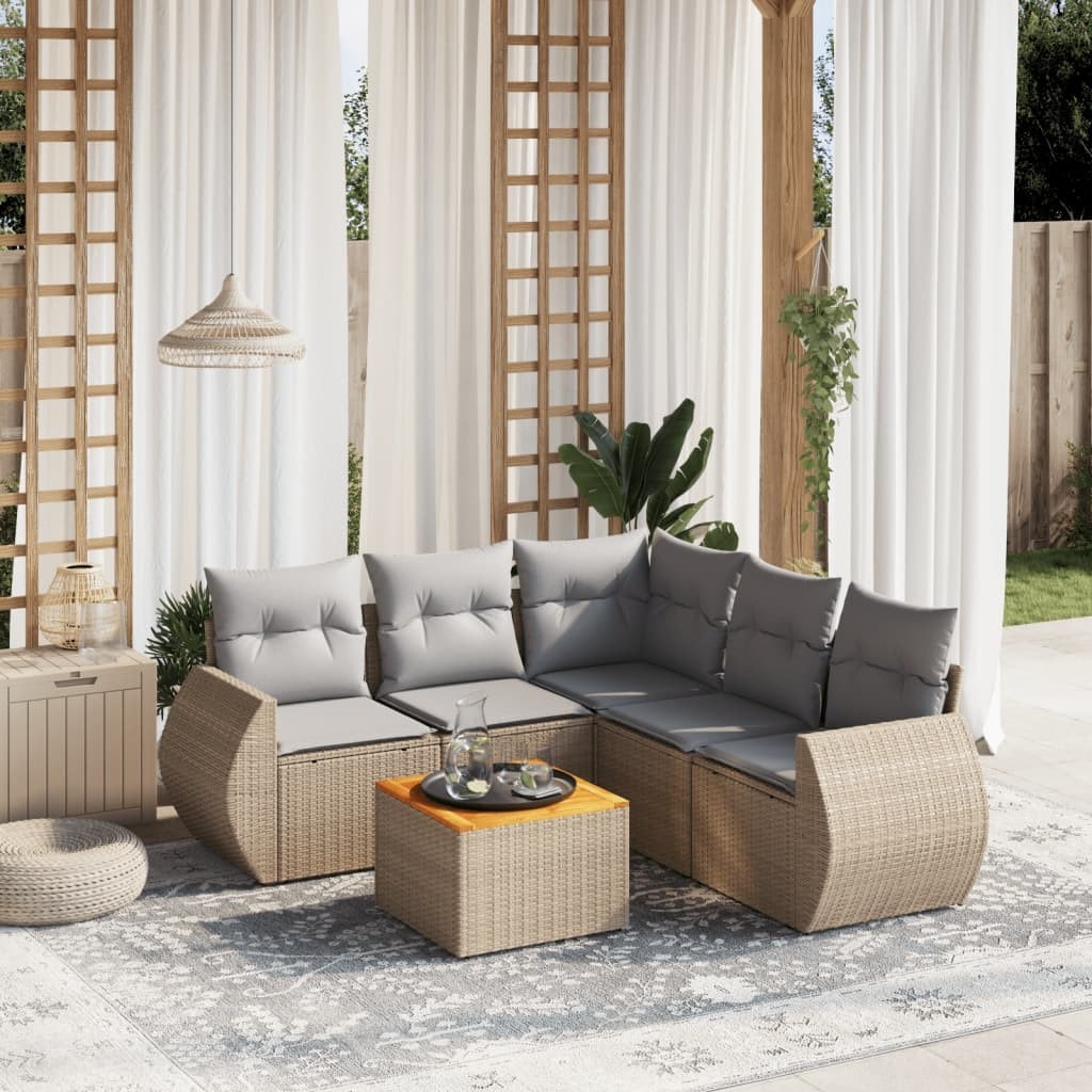 Noir Pas Cher VidaXL Salon De Jardin 6 Pcs Avec Coussins Gris