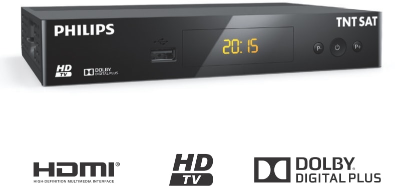 TNTSAT Décodeur TNT Satellite Récepteur DSR 3231T + Carte TNTSAT - HD Astra 19.2° USB HDMI MPEG4 Full HD 1080P