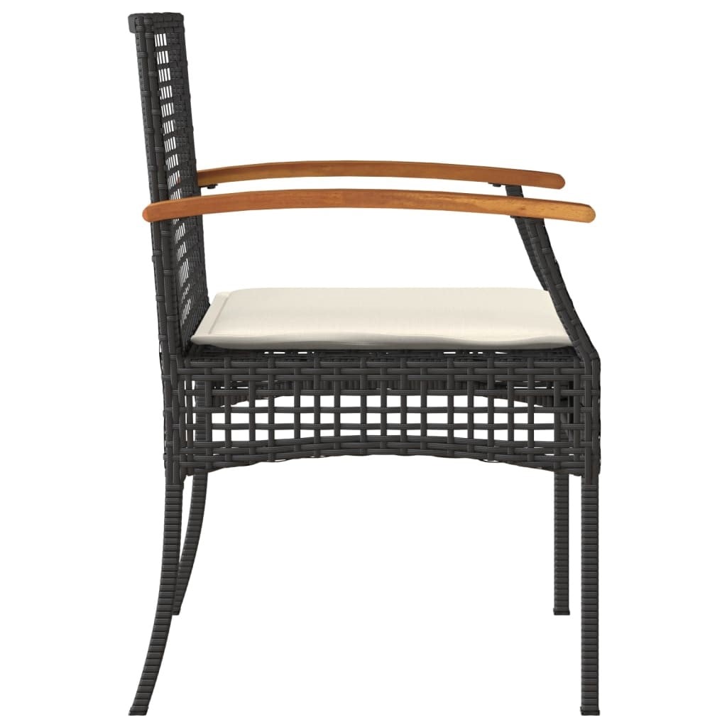 VidaXL Tabouret Pliable Rotin Synthétique Noir – Siège Léger Et Résistant Pour Intérieur & Extérieur, Charge 110 Kg