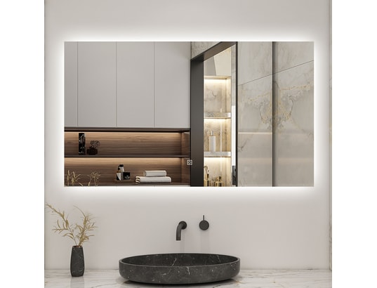 Aica 70x50 cm miroir de salle de bain led rétro-éclairé sans cadre avec