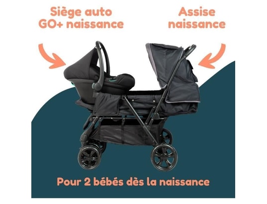 Poussette double jumeaux bambisol combiné poussette doub