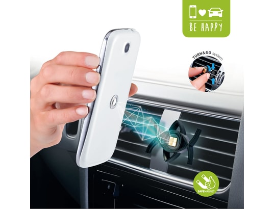 Support Smartphone Voiture Magnétique Tetrax - Fixation Grille D'Aération Ou Tableau De Bord - Universel GPS