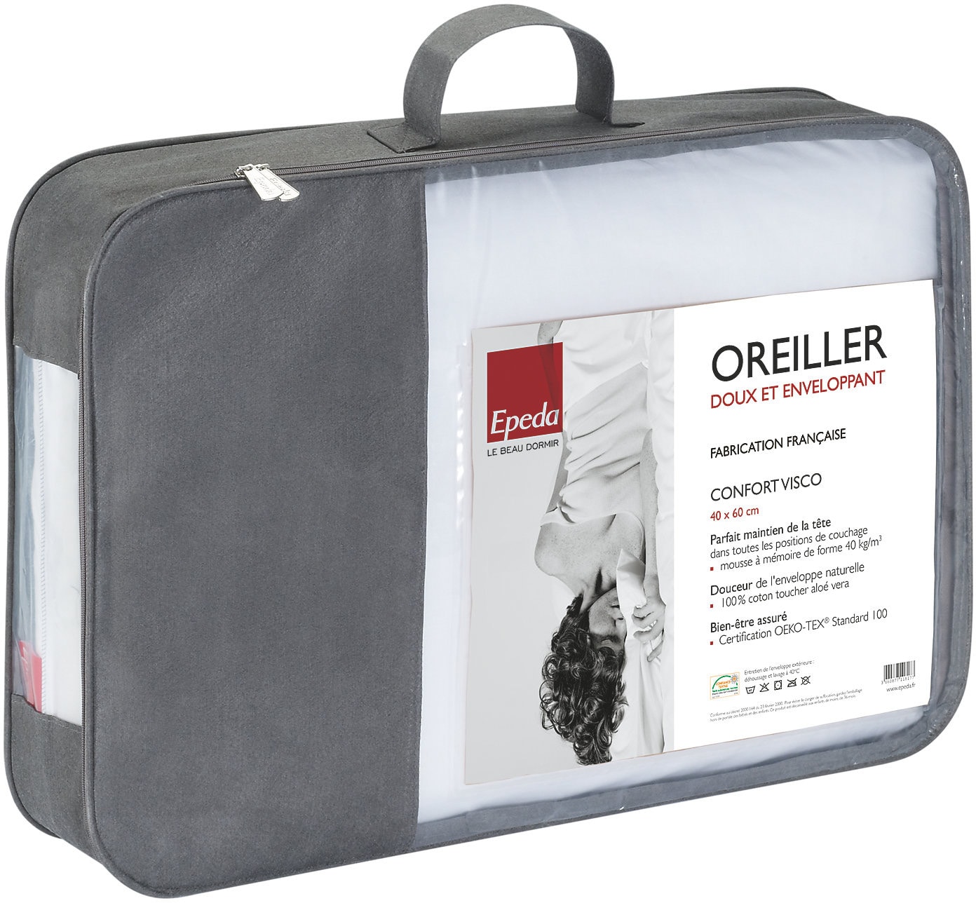 Oreiller Non renseigné Lot de 2 oreillers Epeda Dacron® Climat confort médium 50x70