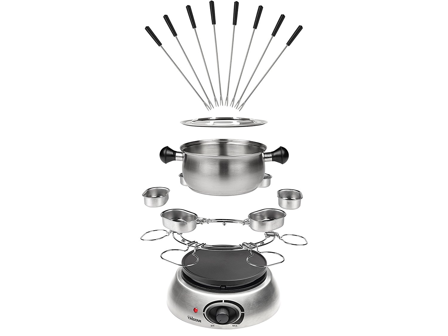 Fondue Chocolat Tristar CF-1606 - 0.3L, 70W, 4 Personnes | Avec Moules Silicone Et Fourchettes