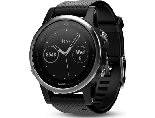 Montre connectée GARMIN FENIX 5S Silver avec bracelet noir Pas