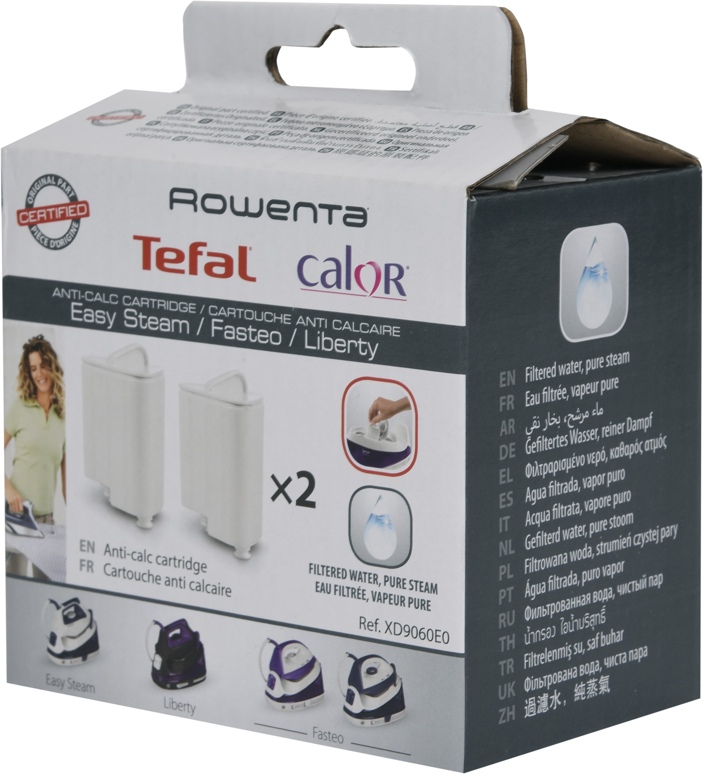 Cartucce Anticalcare Calor Easy Steam - Confezione Da 2, Per Stirare Senza Calcare, Compatibile Con Vari Modelli