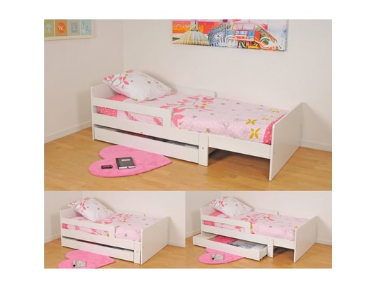 Weber Industries Lit TWIST 140x190 + 1 Chevet + 1 Tiroir / Blanc Offre Spéciale | Maison Et Jardin