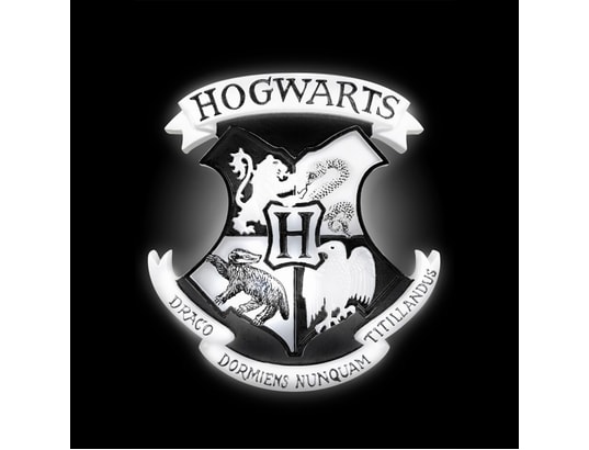 LAMPE D'AMBIANCE HARRY POTTER BLASON POUDLARD NOIRE ET BLANCHE KASDESIGN
